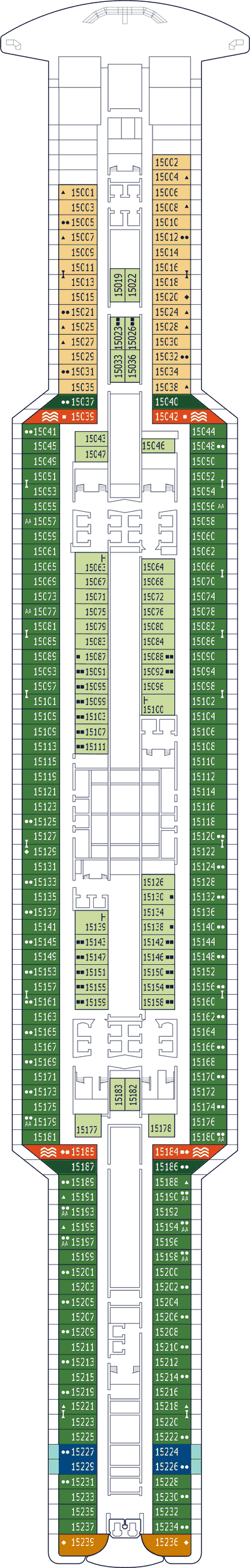 MSC Seaview - MSC Cruises - Deck 15 (AEGEAN)