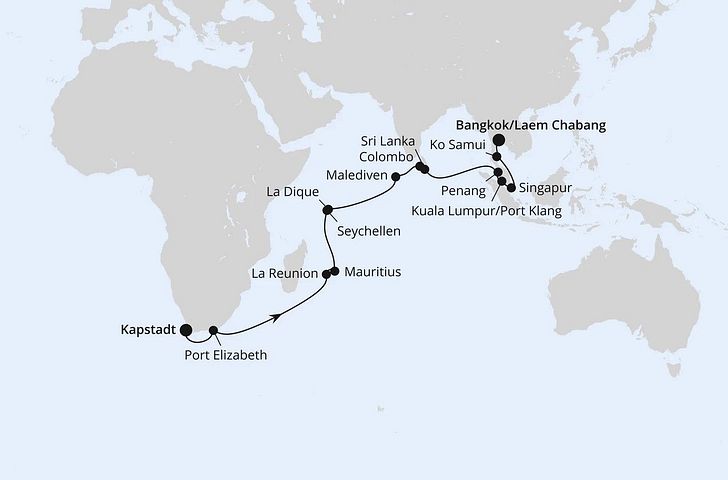 Impression zu AIDA ALL IN Transasien 2026/27 - AIDAstella - Von Kapstadt über Mauritius nach Bangkok