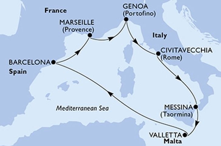 Impressionn zu MSC Festtagsreisen - Winter 2026/27 - Westliches Mittelmeer