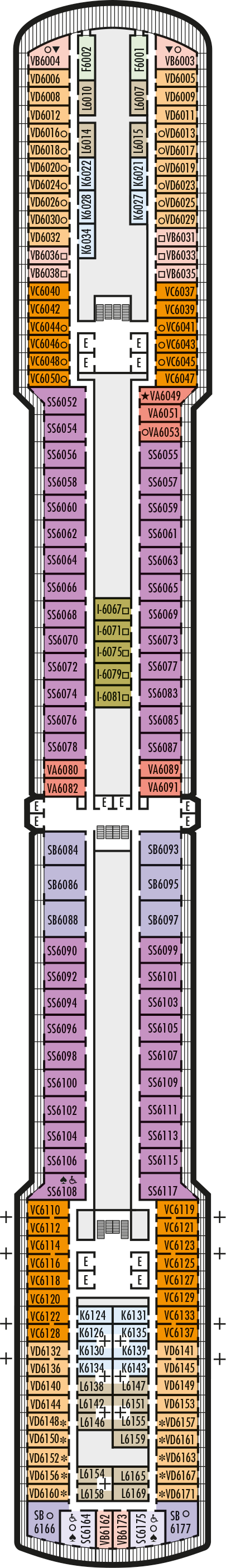 MS Noordam - Holland America Line - Deck 6 (Upper Verandah Deck)