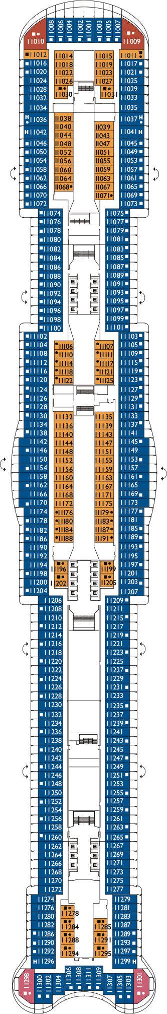 Costa Smeralda - Costa Kreuzfahrten - Deck 11 (Firenze)