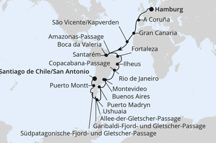Impression zu AIDA Teilstrecke der Weltreise - AIDAsol - Von Hamburg nach San Antonio