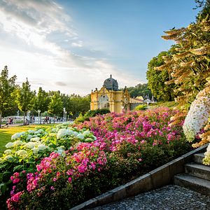 Marienbad Tschechien Fontäne Karolinenquelle