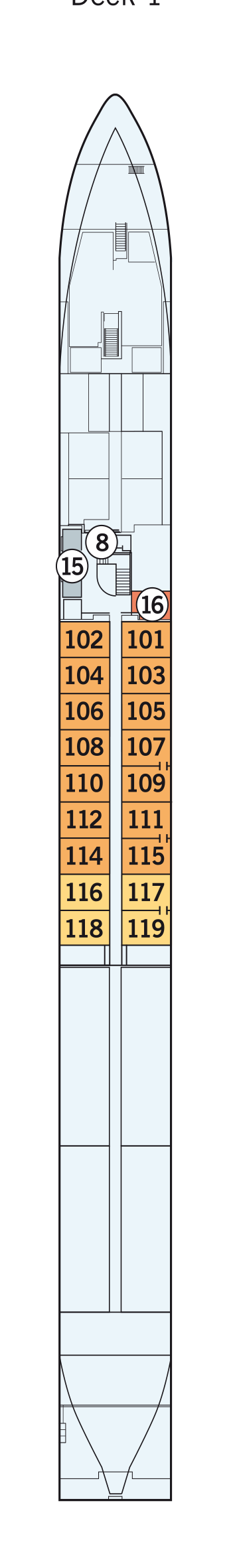 MS Amadeus Star - Amadeus Flusskreuzfahrten - Deck 1 (Haydn-Deck)