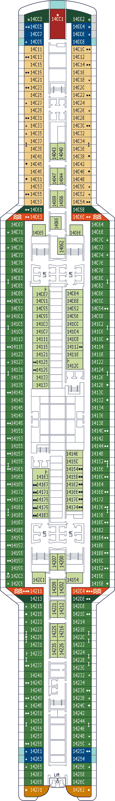 MSC Seaside - MSC Cruises - Deck 14 (Mondello)