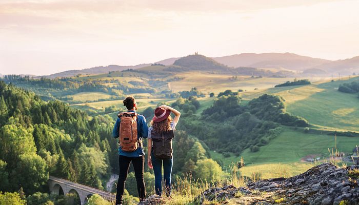 Touristen auf Berg