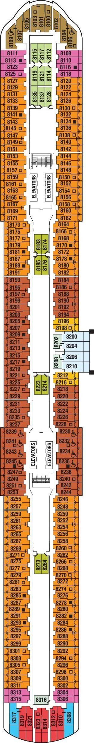 Celebrity Edge - Celebrity Cruises - Deck 8 (Deck 8)