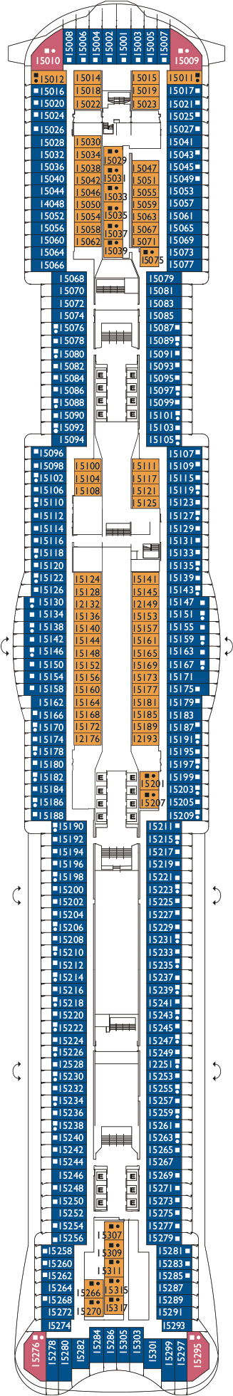 Costa Smeralda - Costa Kreuzfahrten - Deck 15 (Milano)