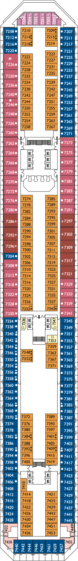 Costa Fascinosa - Costa Kreuzfahrten - Deck 7 (Zivago)
