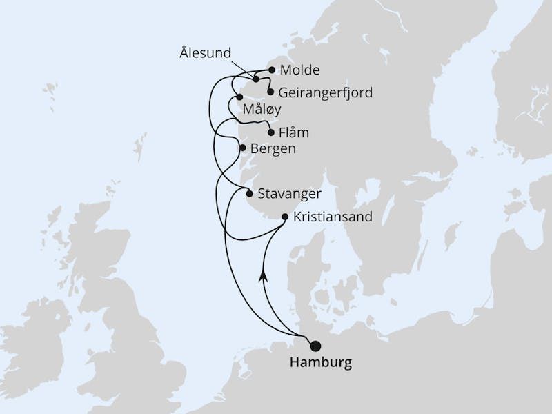 Norwegens Fjorde mit Geiranger ab Hamburg 2