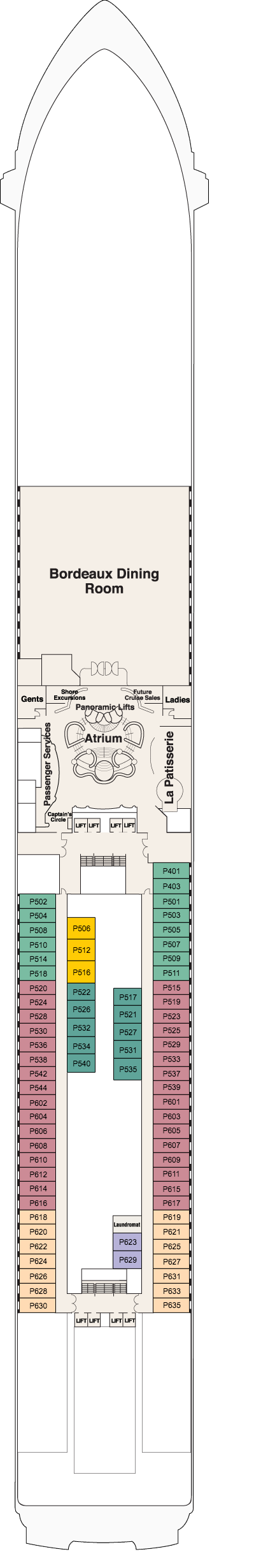 Coral Princess - Princess Cruises - Deck 5 (Plaza)