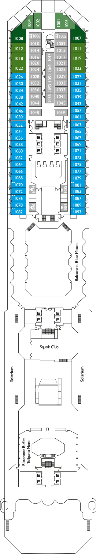 Costa Fascinosa - Costa Kreuzfahrten - Deck 10 (Turandot)