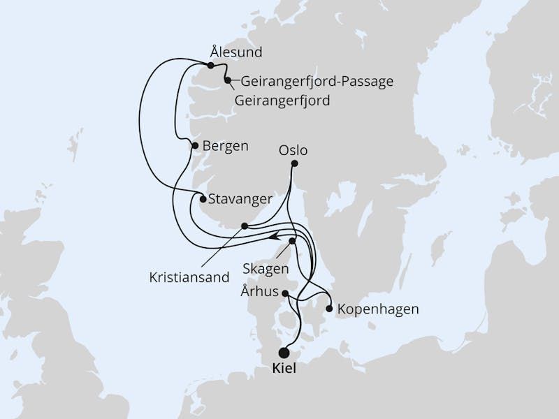 Große Skandinavien-Reise ab Kiel