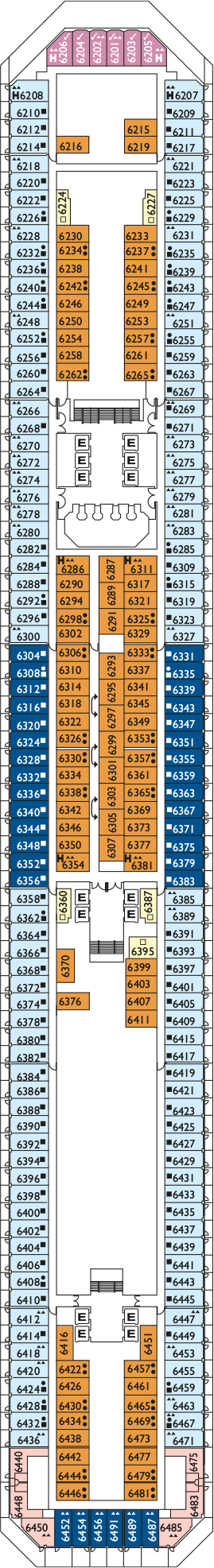 Costa Fascinosa - Costa Kreuzfahrten - Deck 6 (Tancredi)