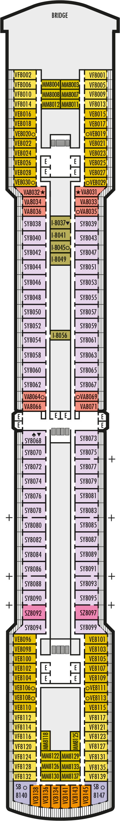 MS Zuiderdam - Holland America Line - Deck 8 (Navigation Deck)