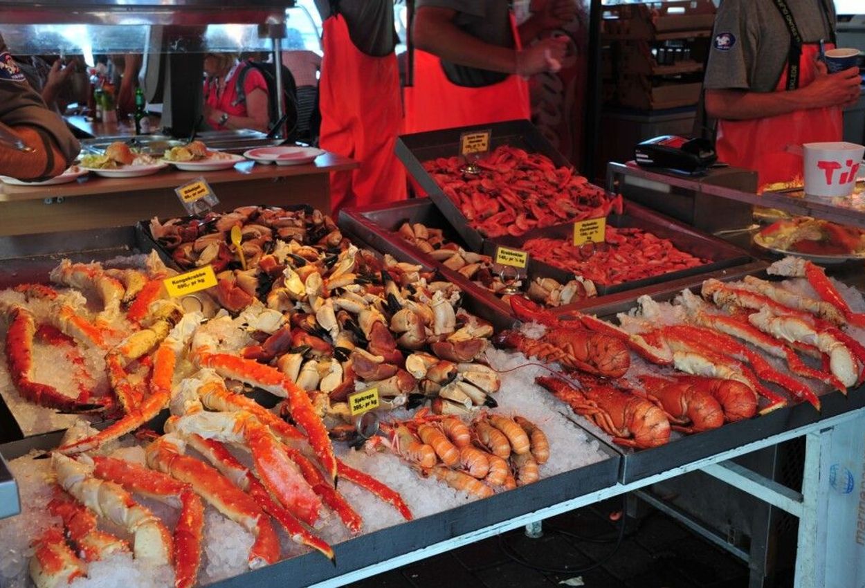 Der Fischmarkt in Bergen, Norwegen