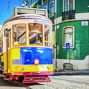 Tram 28 in Lissabon