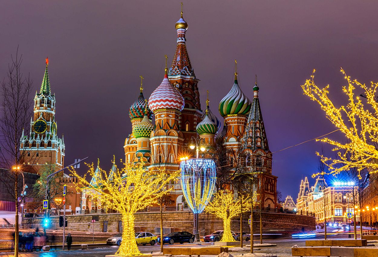 Basilius Kathedrale weihnachtlich beleuchtet