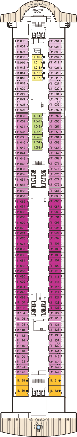 Queen Mary 2 - Cunard Line - Deck 11 (Deck 11)