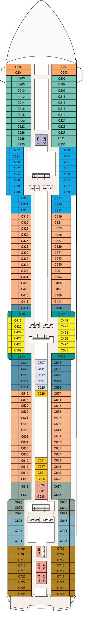 Coral Princess - Princess Cruises - Deck 10 (Caribe)