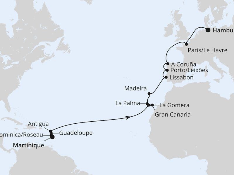 Von Martinique nach Hamburg