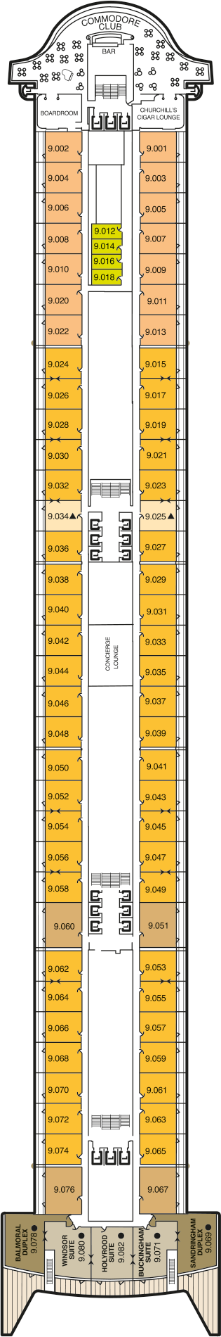 Queen Mary 2 - Cunard Line - Deck 9 (Deck 9)
