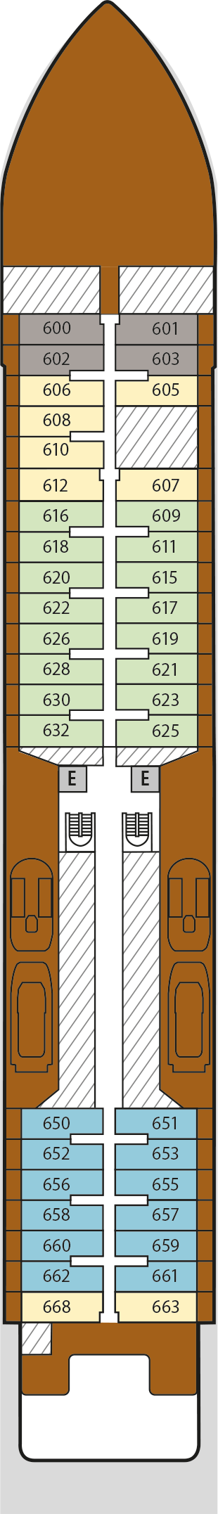 Silver Endeavour - Silversea - Deck 6 (Deck 6)