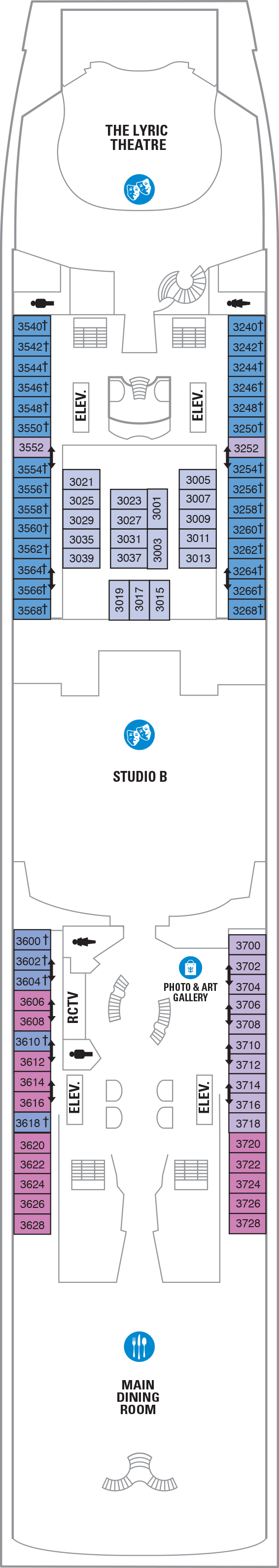 Adventure of the Seas - Royal Caribbean International - Deck 3