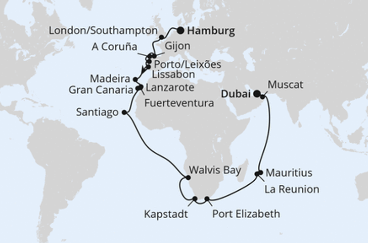 Impression zu AIDA Frühbucher Special - AIDAprima - Weltenbummler Kanaren, Südafrika &  Mauritius