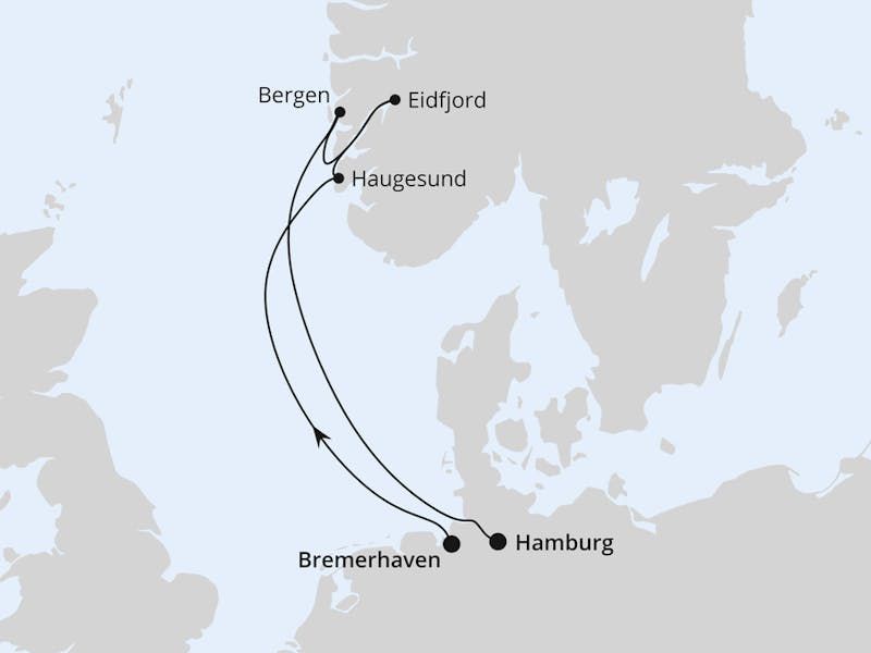 Norwegen ab Bremerhaven bis Hamburg