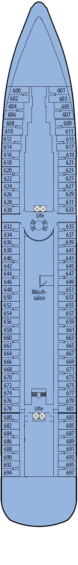MS Amera - Phoenix Seereisen - Deck 2 (Orion-Deck)