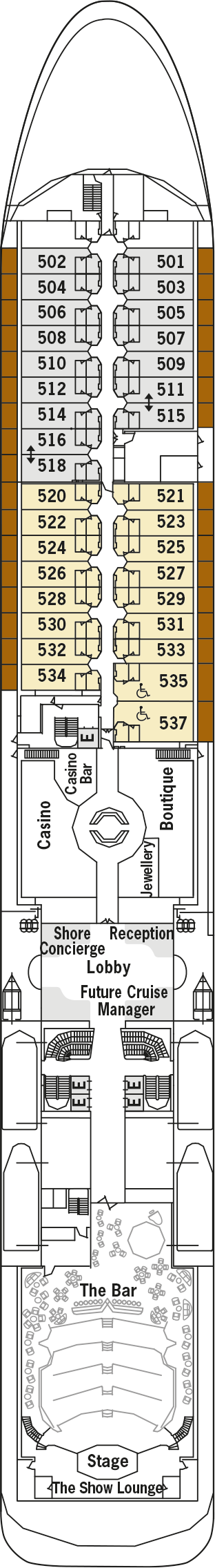 Silver Whisper - Silversea - Deck 5 (Deck 5)