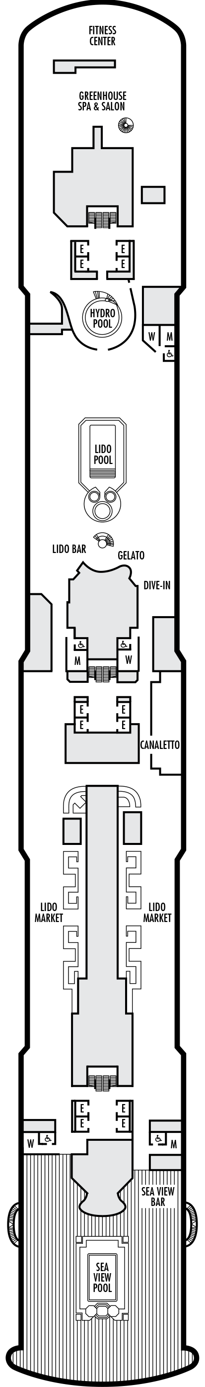MS Koningsdam - Holland America Line - Deck 9 (Lido)