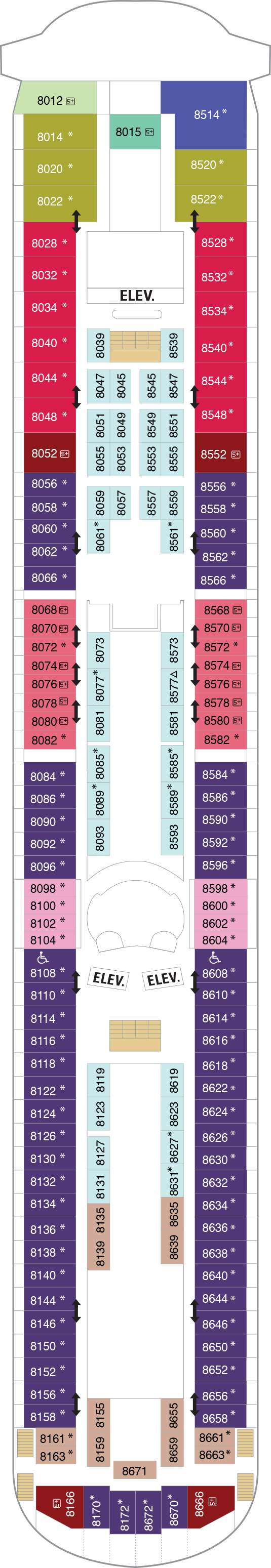 Enchantment of the Seas - Royal Caribbean International - Deck 8 (Deck 8)