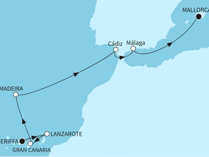 Atlantikinseln und Spaniens Sonnenküste
