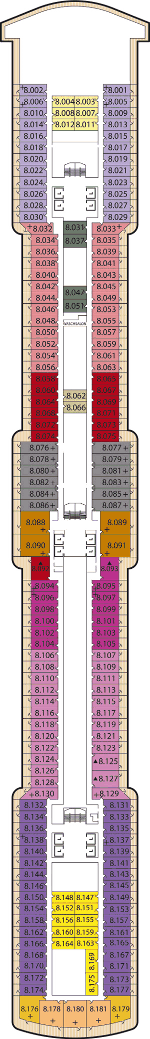 Queen Elizabeth - Cunard Line - Deck 8 (Deck 8)