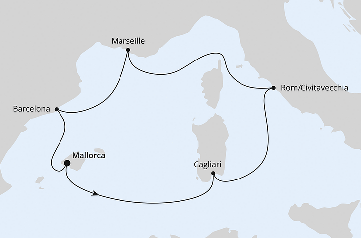 Impressionn zu AIDA PREMIUM All Inclusive Sommer 2025 - AIDAcosma - Mediterrane Schätze mit Sardinien