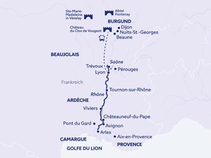 Südfrankreich bis nach Burgund