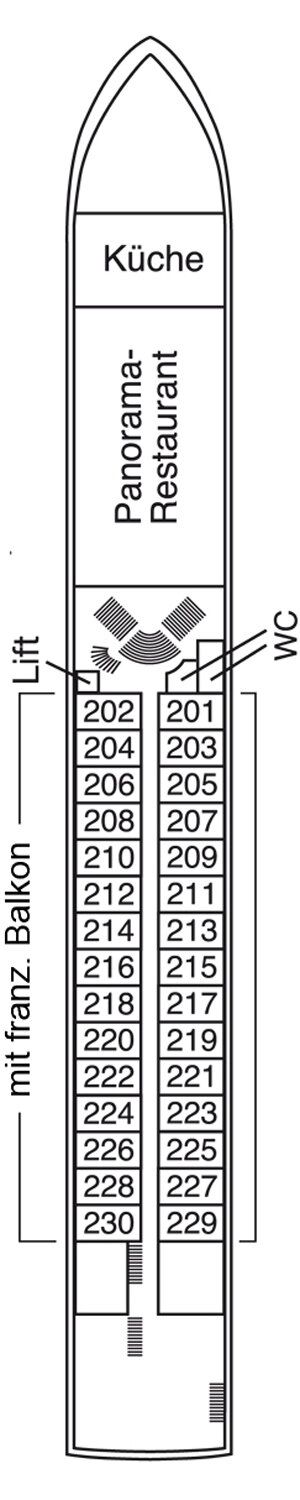 MS Ariana - Phoenix Flusskreuzfahrten - Deck 2 (Saturndeck)