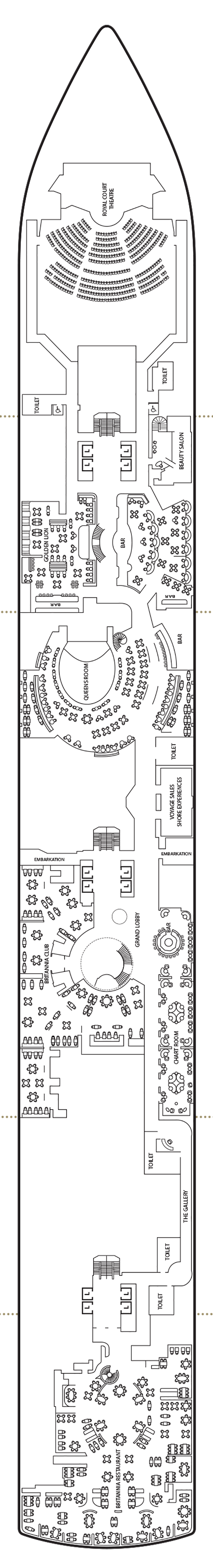 Queen Anne - Cunard Line - Deck 2 (Deck 2)