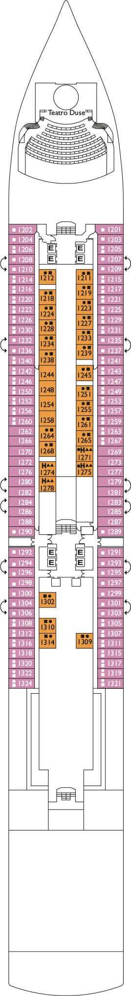 Costa Deliziosa - Costa Kreuzfahrten - Deck 1 (Narciso)