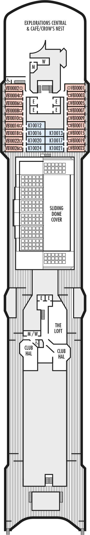 MS Zuiderdam - Holland America Line - Deck 10 (Observation Deck)