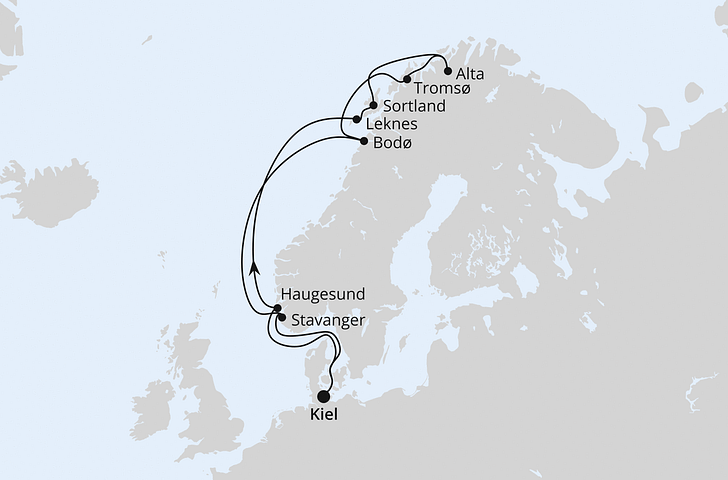 Impression zu Nordeuropa mit AIDA - AIDAbella - Herbstliche Nordlichter