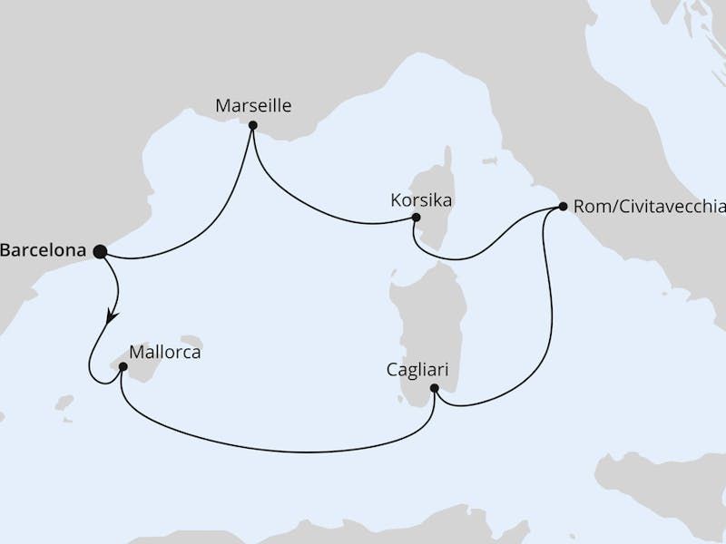  Mediterrane Schätze mit Sardinien ab Barcelona