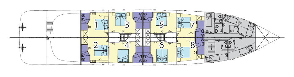Motoryacht KATARINA Deckplan
