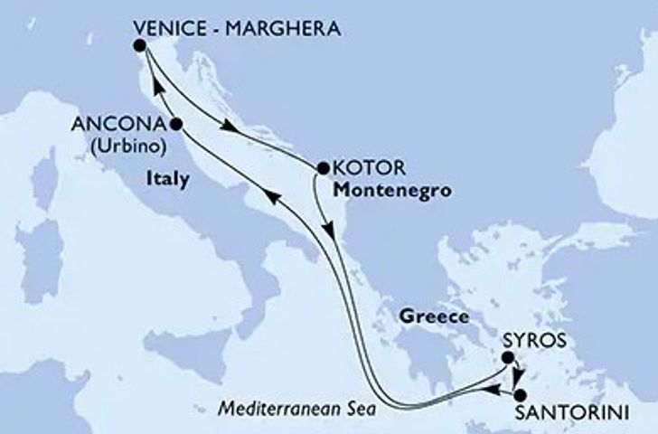 Impressionn zu Sommer 2025 - MSC Lirica - Mittelmeer mit Mykonos