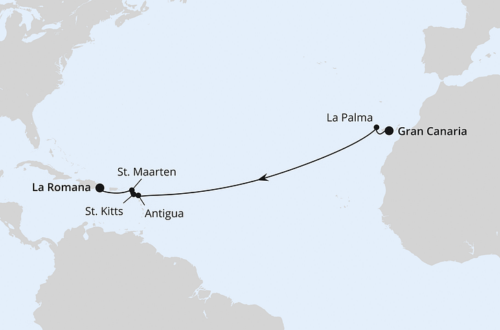 Impression zu AIDA Transreisen 2026/27 - AIDAperla - Von den Kanaren in die Karibik