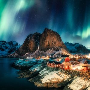 Lofoten Nordlicht Polarlicht Hamnoy