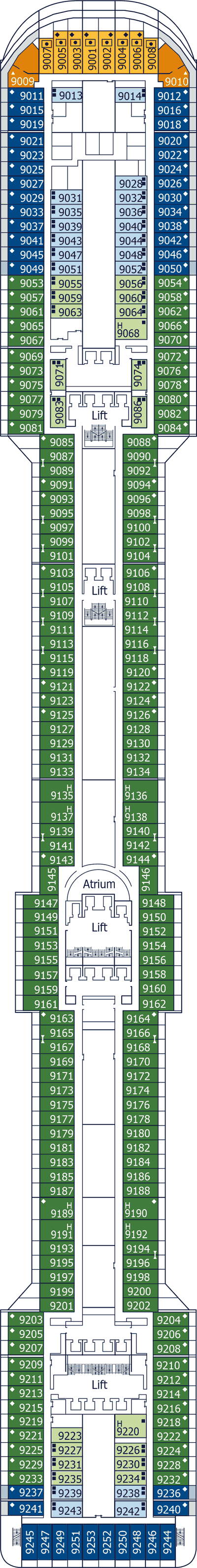 MSC Fantasia - MSC Cruises - Deck 9 (Radioso)