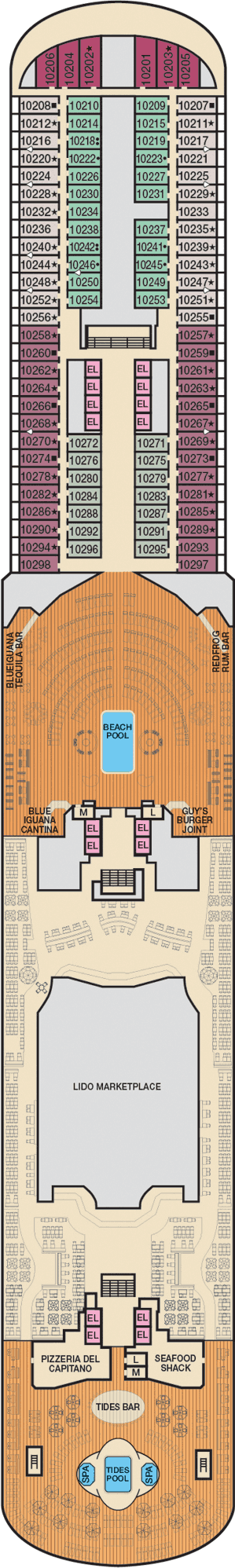 Carnival Vista - Carnival Cruise Line - Deck 10 (Lido)